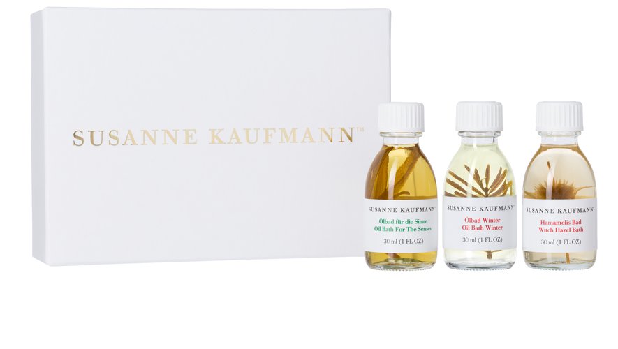 Le coffret Bath Oil Trio de Susanne Kaufmann - Prix : 25€ - Site : www.susannekaufmann.com.