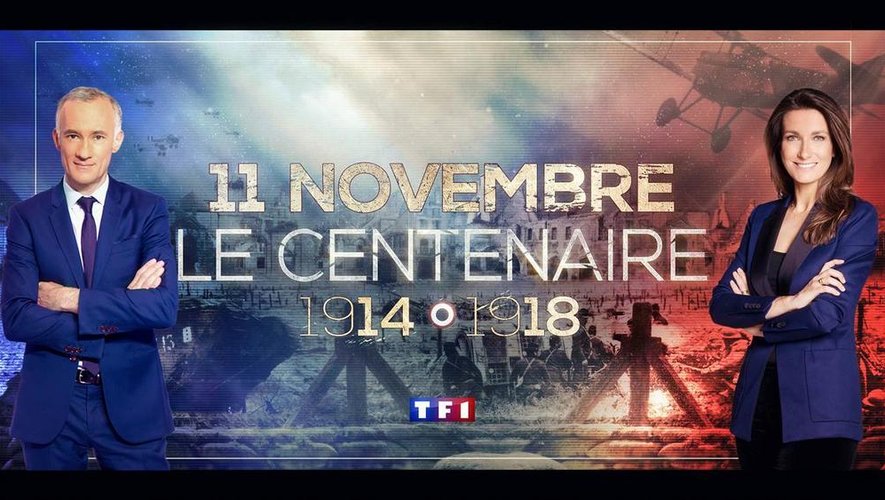 Gilles Bouleau et Anne-Claire Coudray étaient chargés de présenter les cérémonies du centenaire de la fin de la Première Guerre mondiale sur TF1