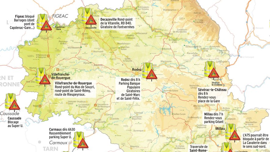Samedi en Aveyron et aux abords du département, il faudra savoir utiliser les itinéraires bis.