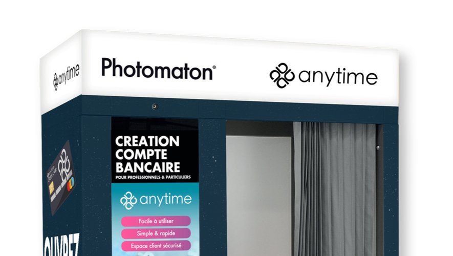 Les cabines Photomaton Multifonction sont facilement reconnaissables pour les futurs clients d'un compte bancaire en ligne Anytime.