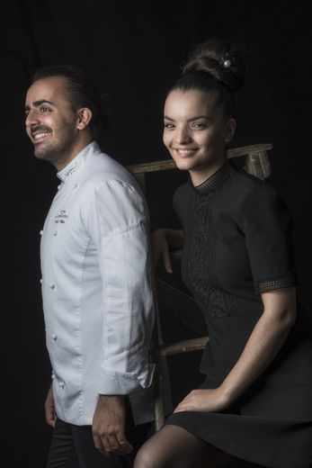 Le chef Franck Pelux et Sarah Benahmed du restaurant Au Crocodile