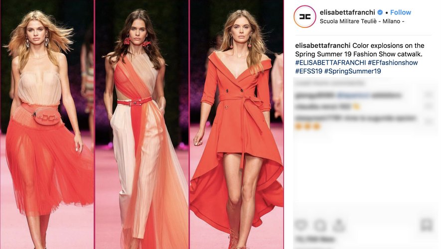 Elisabetta Franchi sur Instagram 2018