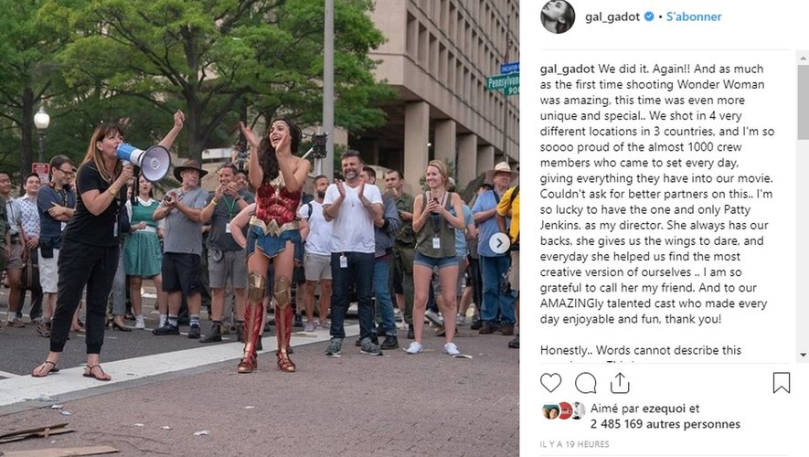 Gal Gadot reprendra également son rôle de Diana Prince/Wonder Woman dans la suite de "Justice League", attendu prochainement au cinéma.