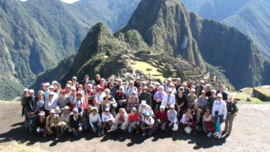 Le groupe des Voyageursà Machu Pichu au Pérou.