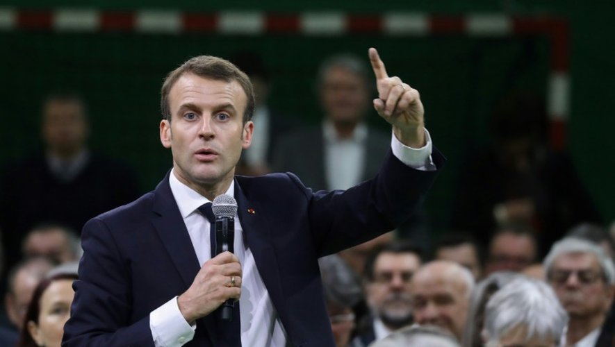  Emmanuel Macron, lors du premier Grand débat dans l'Eure la semaine passée.