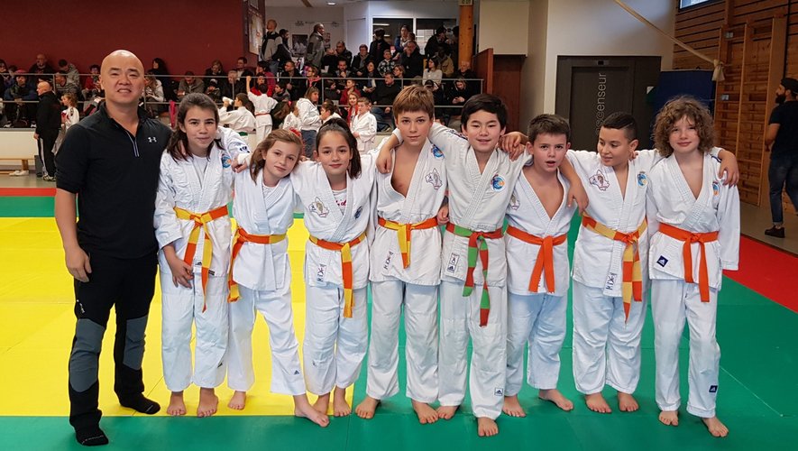Les jeunes judokas du JBA qui se sont distingués à Rodez.