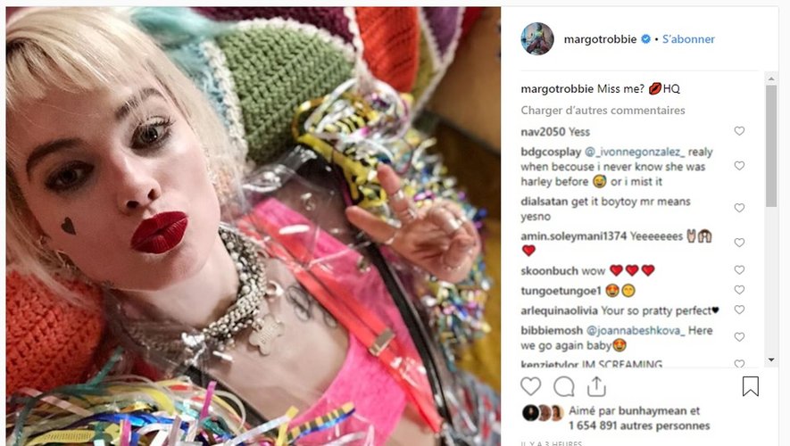 Margot Robbie se présente sur Instagram dans son nouveau costume de Harley Quinn