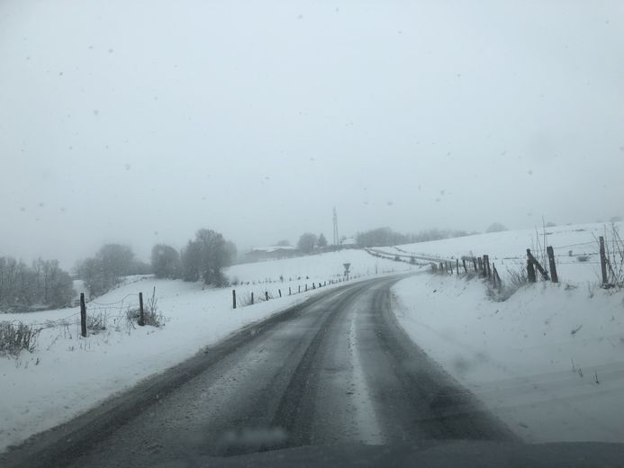 Prudence sur les routes secondaires du département, comme ici près de Camboulazet.