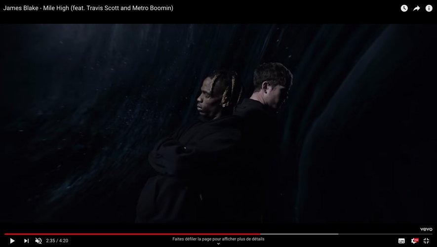 James Blake et Travis Scott dans le clip de "Mile High".