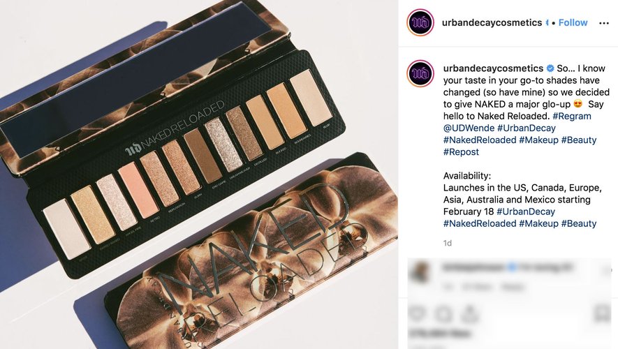 Urban Decay Cosmetics sur Instagram 2019