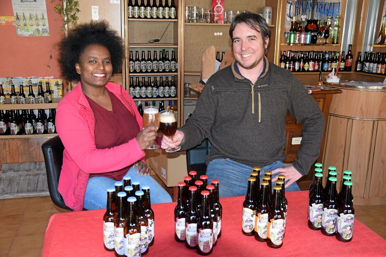 Azeb et Régis Dantin, fondateurs de la brasserie Mousses du Rouergue