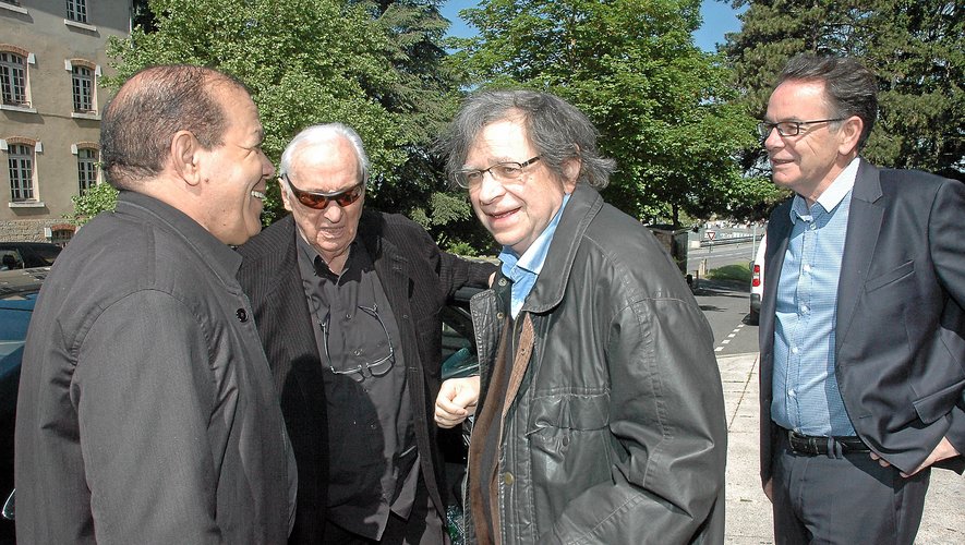 En 2015, Pierre Encrevé, avec Pierre Soulages et Christian Teyssèdre, lors du premier anniversaire du musée.