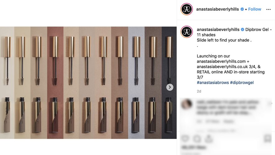Anastasia Beverly Hills sur Instagram 2019