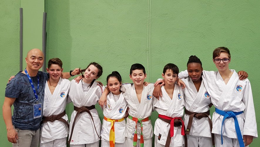 Les judokas ayant participé au championnat d’Occitanie avec leur coach.