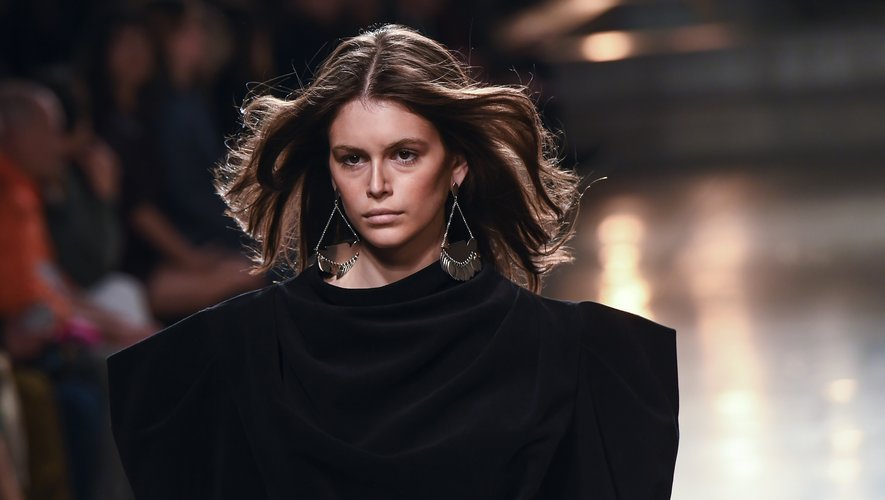 Le mannequin Kaia Gerber au défilé de prêt-à-porter féminin automne-hiver 2019/2020 d'Isabel Marant à Paris, le 28 février 2019.