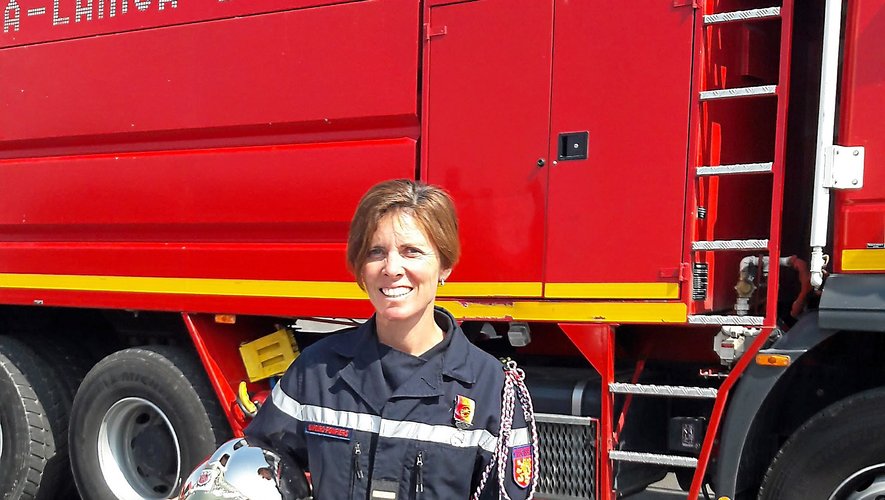Florence Marie, 42 ans, sapeur-pompier volontaire à Rignac depuis 17 ans.
