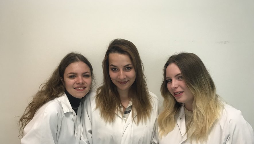 Les trois étudiantes de BTS Anabiotec du CFA Beauregard.