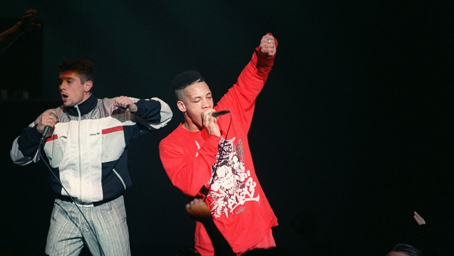JoeyStarr (D) et Kool Shen, les chanteurs du groupe de rap NTM.