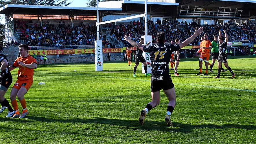 Victoire au courage  de Rodez face à Narbonne, dimanche après-midi en rugby de Fédérale 1.