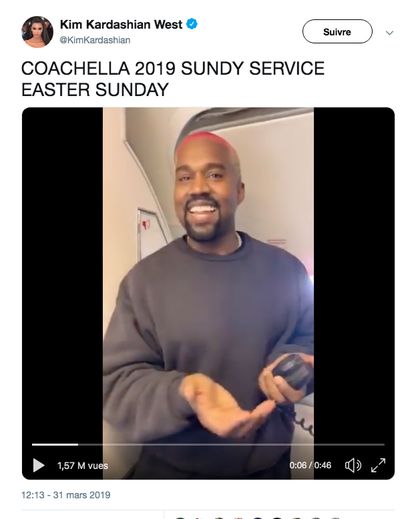 Sur Twitter, Kim Kardashian West a confirmé grâce à une vidéo de son mari que Kanye West allait bien participer à Coachella.