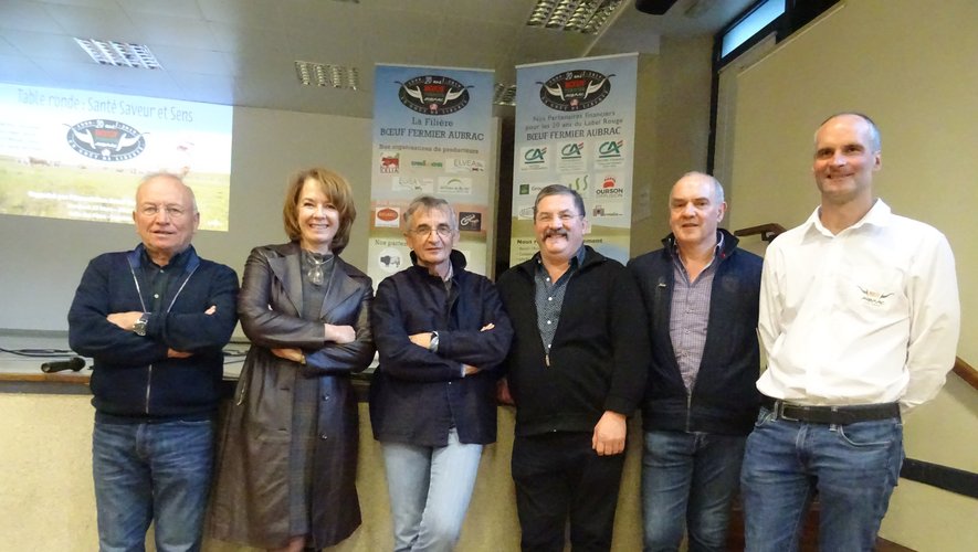 De gauche à droite : Jean, Nicole Soulenq, Michel Bras, Lucien Conquet, Didier Dijols et Patrick Mouliade.