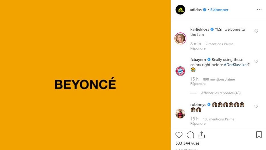 Adidas et Beyoncé planchent sur une nouvelle collection de vêtements et de chaussures.