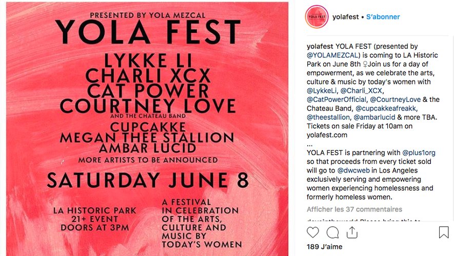 Le Yola Fest de Lykke Li se tiendra le 8 juin à Los Angeles.