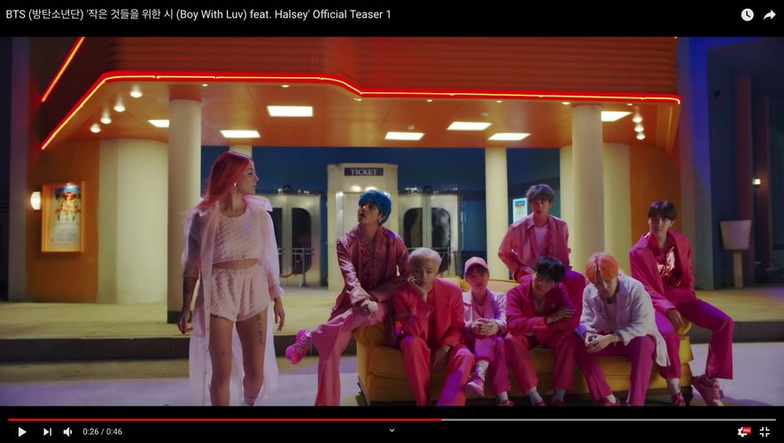 Le groupe de pop coréenne BTS a dévoilé un avant-goût de son prochain single "Boy With Luv" sur lequel figure la chanteuse américaine Halsey