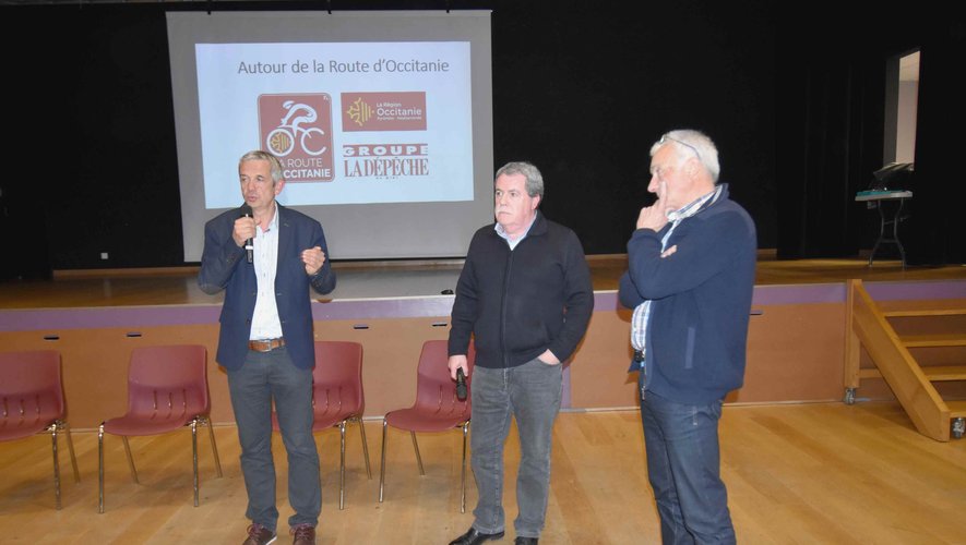 Les organisateurs à la présentation  de l'arrivée de la 1ère étape de la route  d’Occitanie