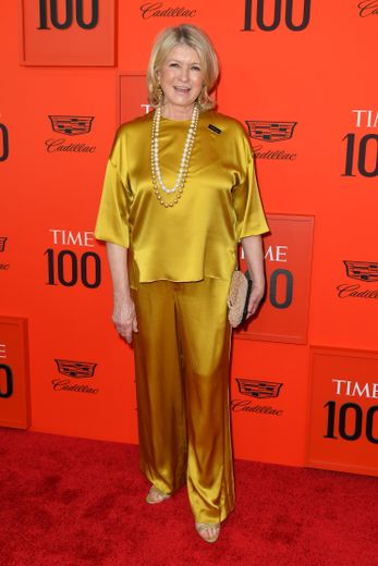 Martha Stewart pose sur le tapis rouge du Time 100 Gala au Lincoln Center de  New York, le 23 avril 2019