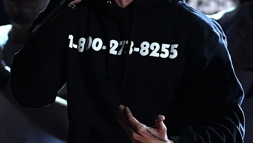 Logic sur la scène de la 60ème édition des Grammy Awards, le 28 janvier 2018 à New York.