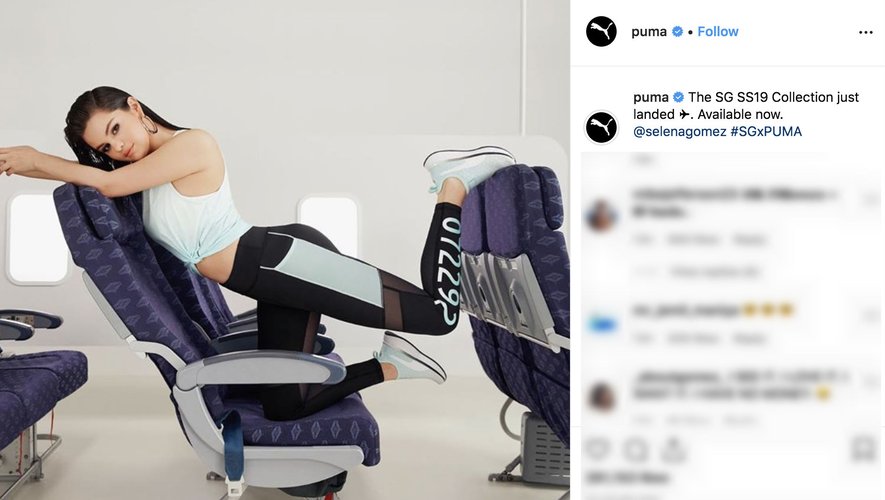 Puma feat. Selena Gomez sur Instagram 2019