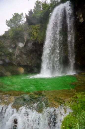 La cascade de Salle-la-Source ce dimanche matin.
