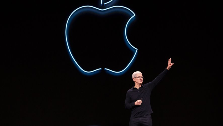 Tim Cook, le PDG d'Apple, lors de la keynote d'Apple pendant la Worldwide Developer Conference (WWDC) de San Jose, Californie, le 3 juin 2019