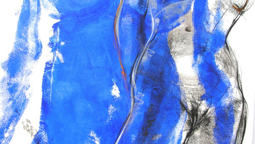 « Empreinte bleue 1 », de Patrick Laroche (60x75 cm).