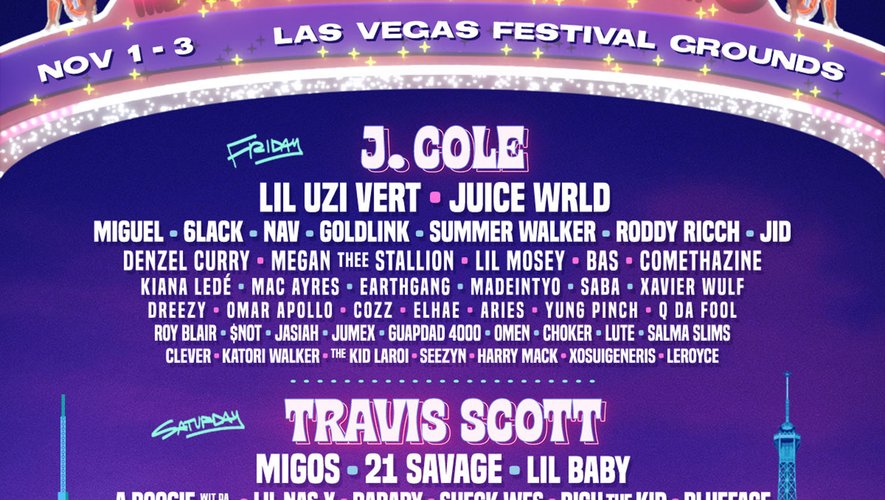 Affiche du nouveau festival de rap américain "Day N Vegas" qui démarrera le 1er novembre à Las Vegas