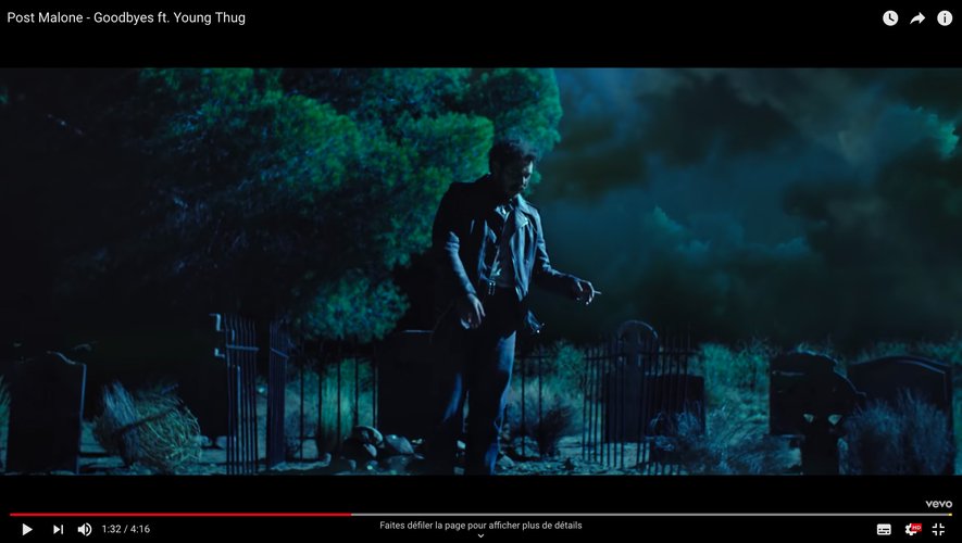 Post Malone dans son dernier clip "Goodbyes" avec Young Thug.