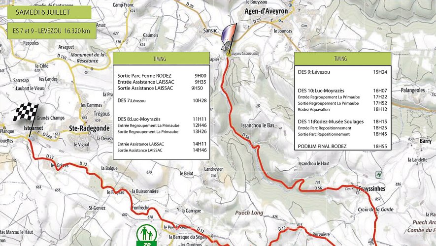 Un peu plus de 16 km figurent au programme de la spéciale du Lévezou,  qui reliera Agen-d’Aveyron et Sainte-Radegonde.
