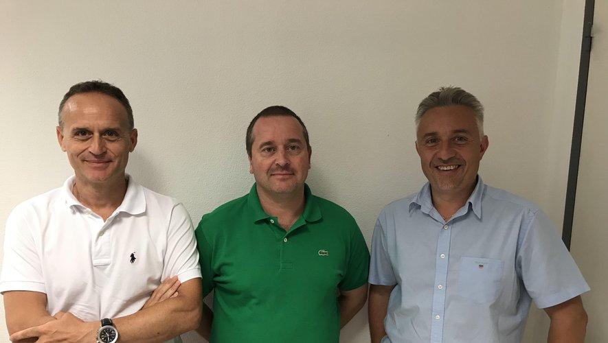 Christophe Storaï, vice-président, Stéphane Floirac, président, et Josian Graux, secrétaire du tout nouveau Rodez Rugby (RR). 