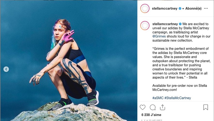 Grimes devient le nouveau visage de la collection signée par Stella McCartney pour Adidas