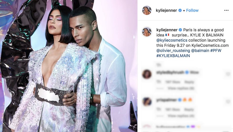 Kylie Jenner annonce sur Instagram une collab beauté avec Balmain