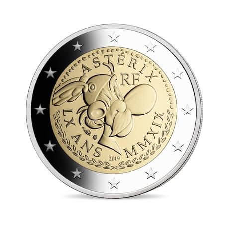 À l'occasion des 60 ans d'Astérix marqués en octobre par la sortie d'un nouvel album, une pièce de 2 euros à l'effigie de l'irréductible gaulois est mise en circulation par la Monnaie de Paris
