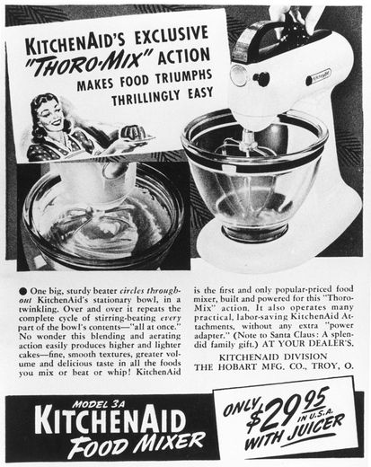 Une publicité pour le tout premier robot KitchenAid dans les années 20