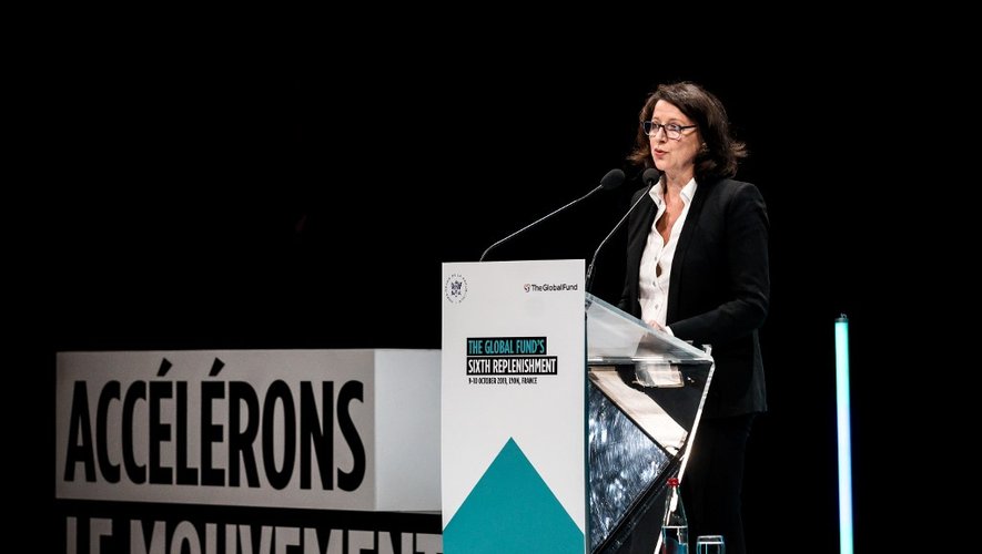 La ministre française de la Solidarité et de la Santé Agnès Buzyn, le 9 octobre 2019 à Lyon, dans le cadre de la sixième Conférence de reconstitution des ressources du Fonds mondial.