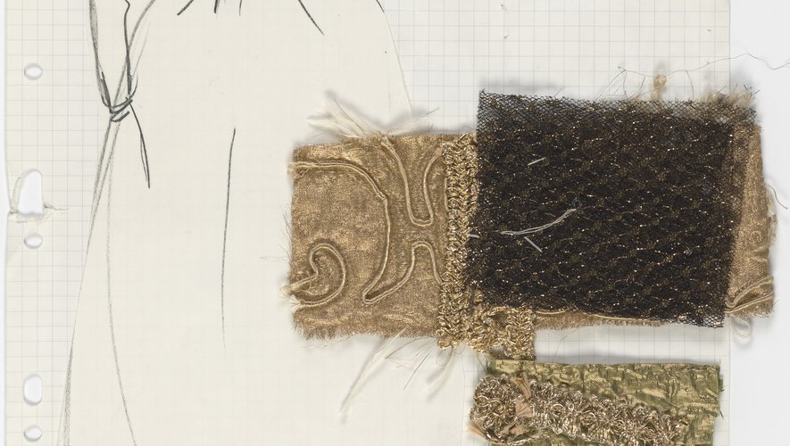 Yves Saint Laurent (1936-2008) - Fiche du studio dite "fiche de Bible" de la robe de mariée dite "Shakespeare". Collection haute couture automne-hiver 1980.