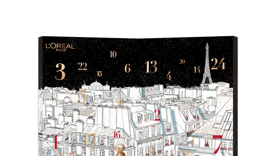 Le calendrier de l'Avent L'Oréal Paris - Prix : 89 euros - Site : www.loreal-paris.fr.