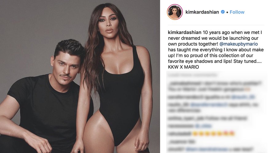 Kim Kardashian et Mario Dedivanovic ont lancé ensemble une première offre de maquillage en 2018.