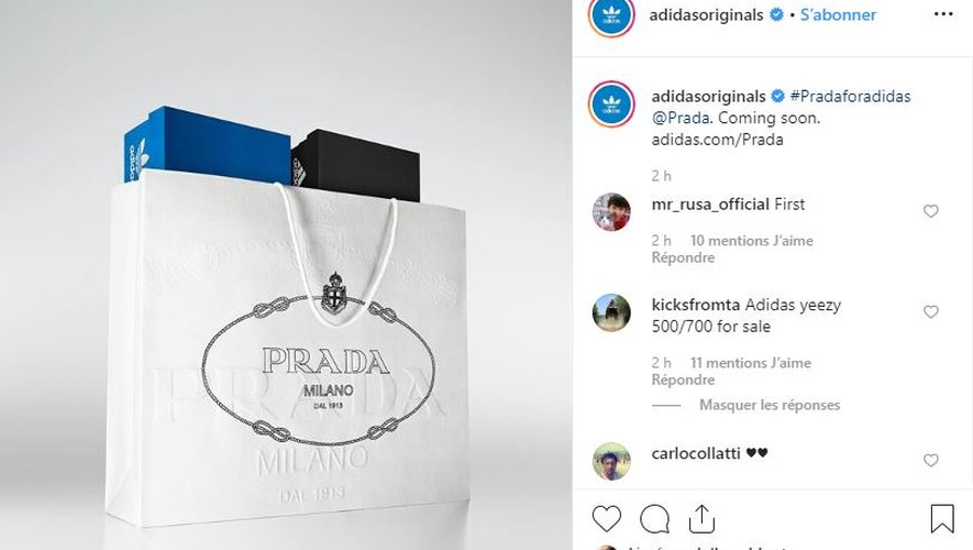 Adidas Originals tease le fruit de sa collaboration avec Prada.
