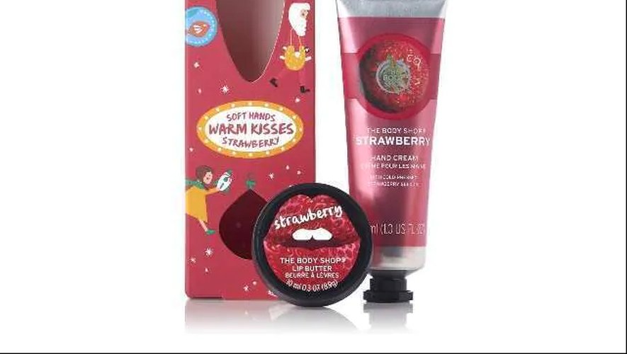 "Soft Hands, Warm Kisses Irresistibly Juicy Strawberry" The Body Shop