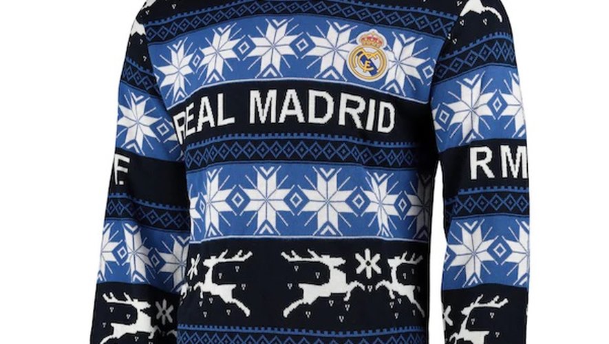 Le pull du Real Madrid - Prix : 44 euros - Site : Shop.realmadrid.com.